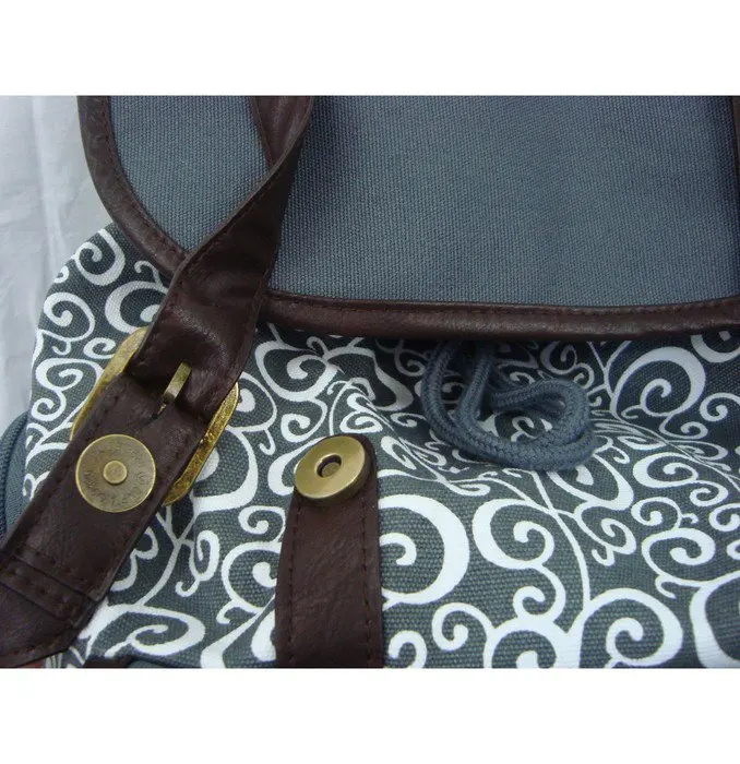 K-Cliffs Canvas Bookbag Cotton Casual Backpack College Student Pattern Printed Daypack Fit 15 inch Laptop MacBook Chrome Book Ip