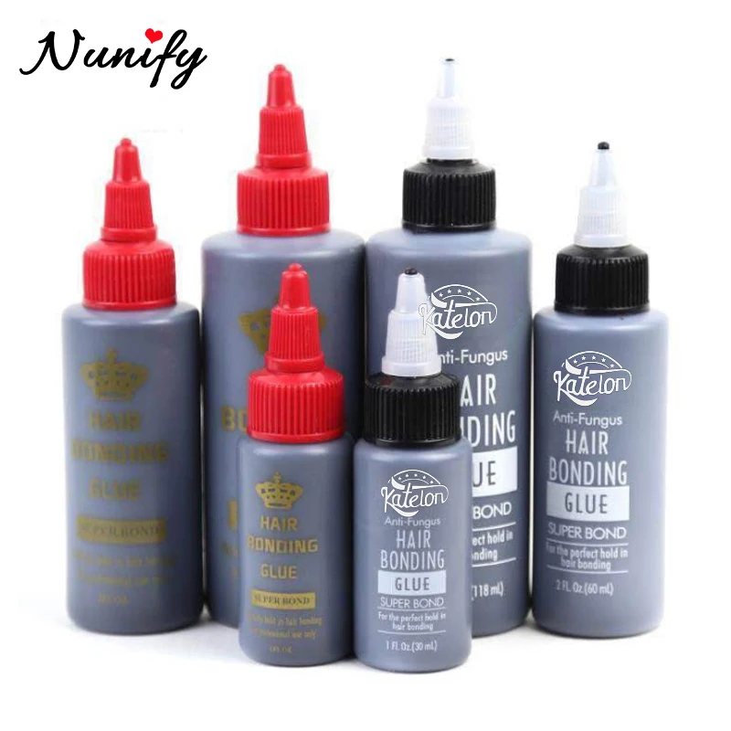 2 Oz 60Ml Colla Per Incollaggio Di Trama Dei Capelli Neri Super Hair Bond Remover Per Kit Di Installazione Di Parrucche Adesive Per Parrucche Impermea