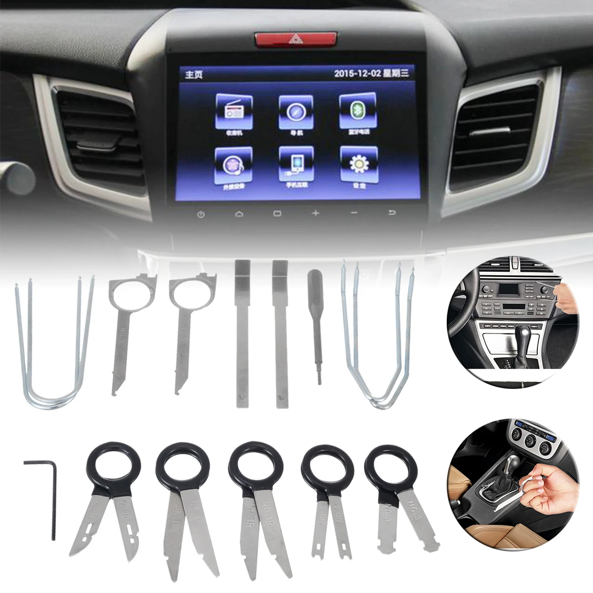 

20pcs Professional Car Radio Removal Key Tool Kit Door Panel Removal Realese Stereo CD Headunit Audio Keys Install Tools