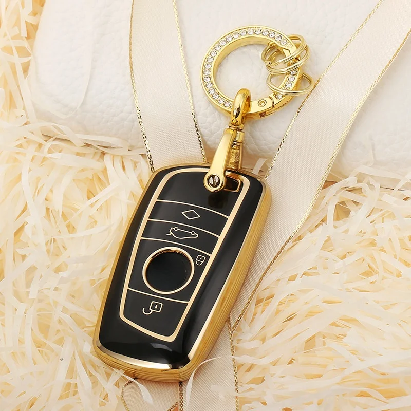 

New TPU Car Key Case Cover for BMW X1 X3 X4 X5 F10 F20 F30 F18 F25 M3 M4 E34 E36 Series1 3 5 7 Auto Shell Protector Keychain