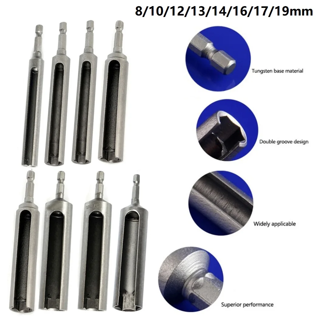 

8-19mm Nut Driver 1/4" Quick-Change Hex Shank Slotted Drill Bit Socket Wrench Tool For Power Drills Hexagon Manual Screwdriver