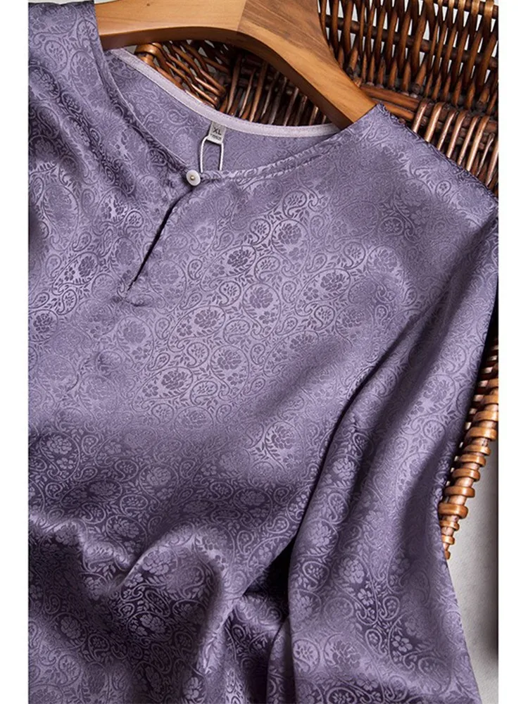 Женский жаккардовый Атласный топ удобный пурпурный из 2024 натурального шелка