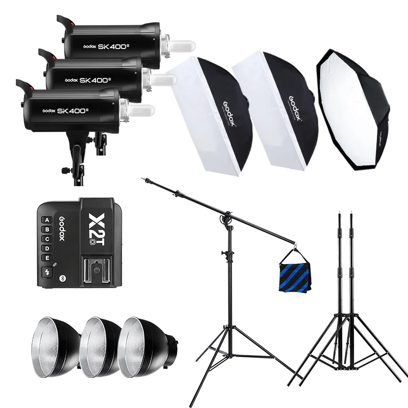 

Godox SK400II 1200W Professional photographic lighting kit with softbox and stand photo studio accessories