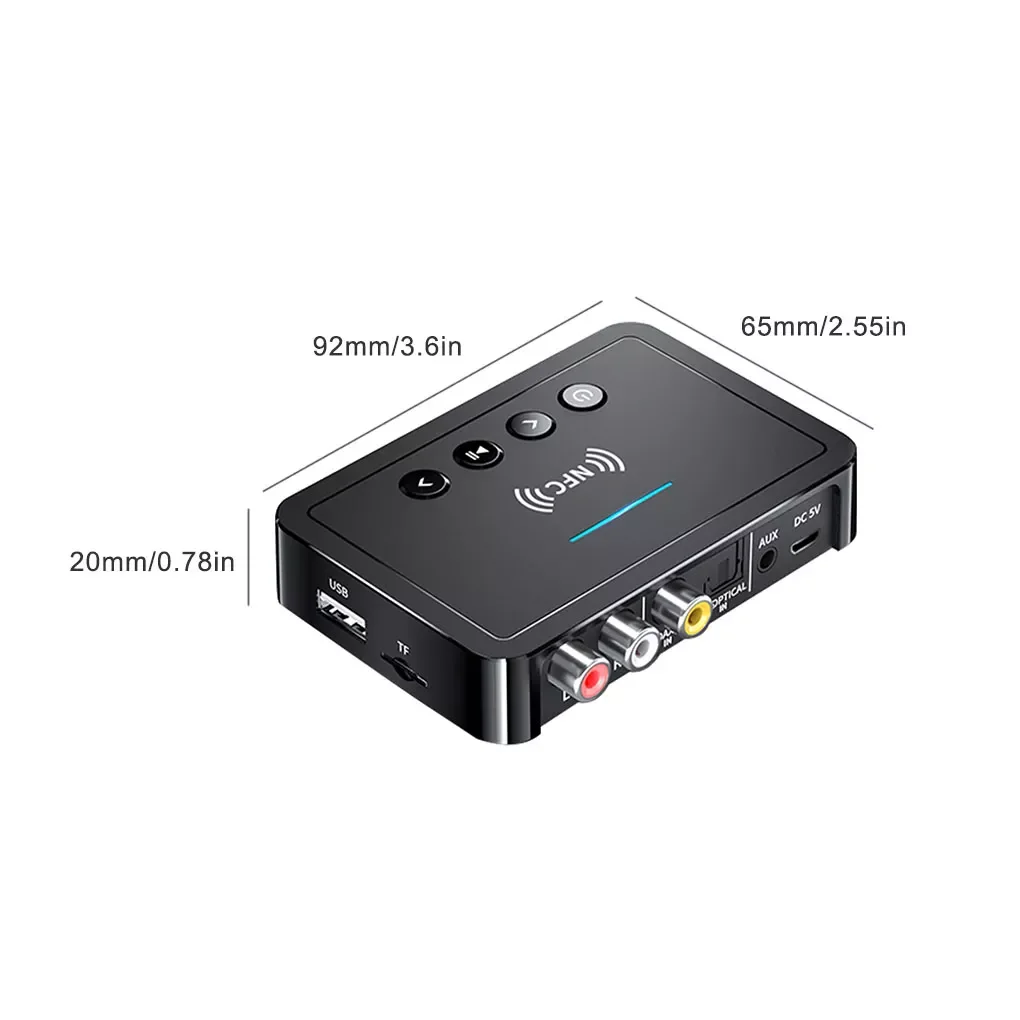 

Приемник Bluetooth 5,0 A2DP AUX 3,5 мм RCA разъем USB Смарт-воспроизведение стерео аудио беспроводной адаптер для автомобильного комплекта динамика