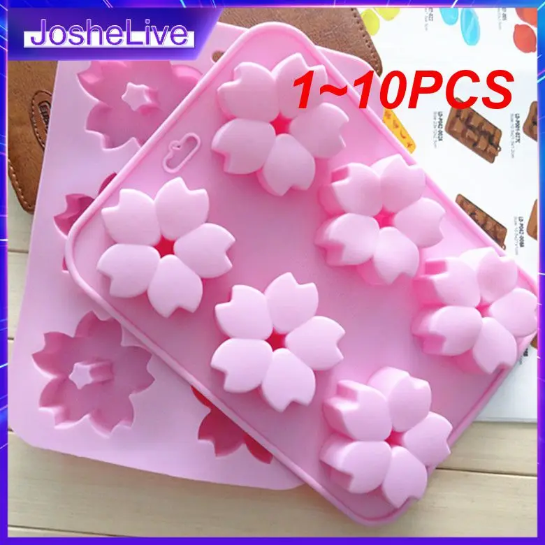 

1~10PCS Silicone Chocolate Mold Pudding Jelly Cake Molds The Cherry Blossoms Shaped Soap Mould Bakeware Baking Tools Moon Cake