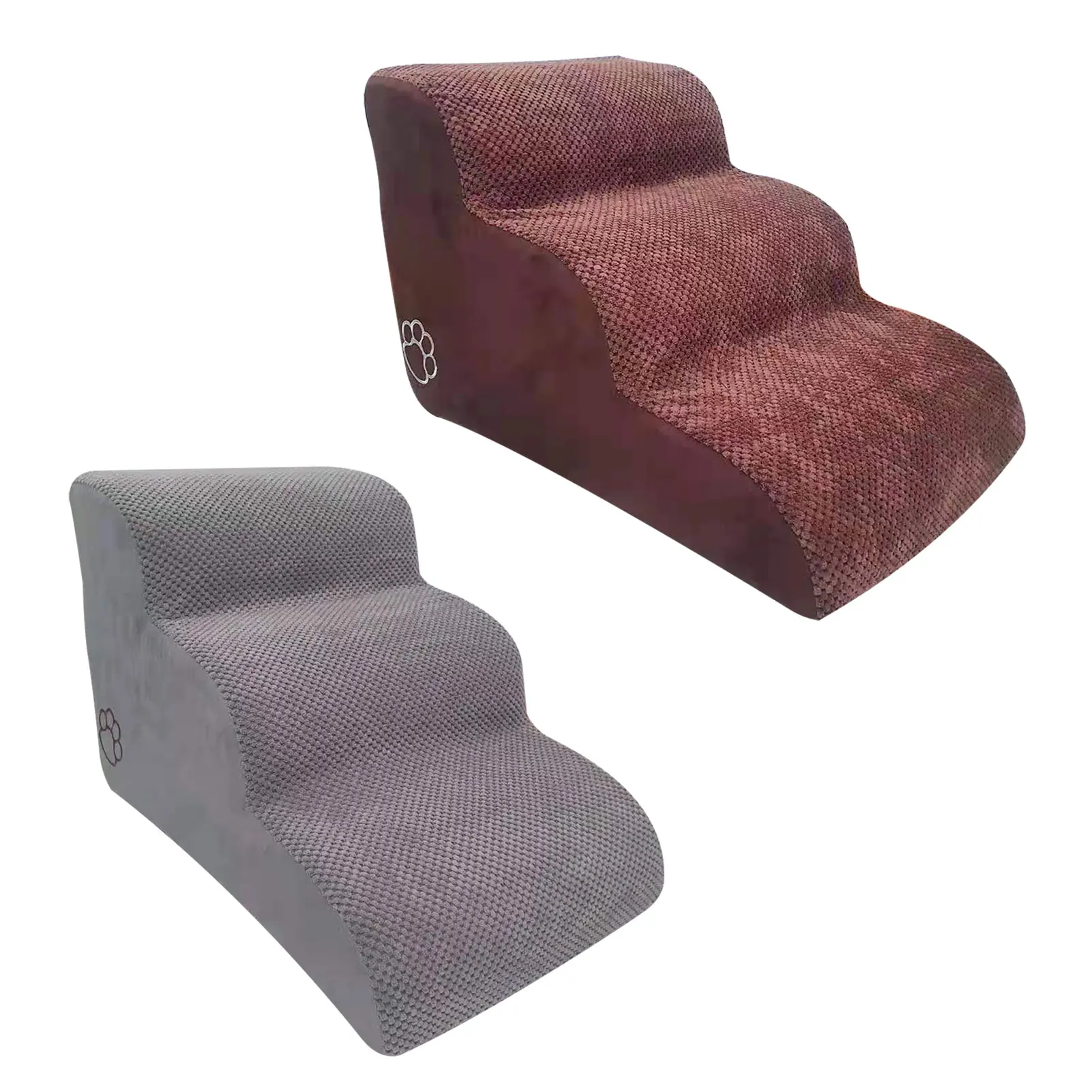 

Ступени для собак 3 ступени поролоновая лестница для собак со съемным покрытием Коричневые Серые лестницы для домашних животных для собак 23,62*16,54 * дюймов фланель и высокая плотность