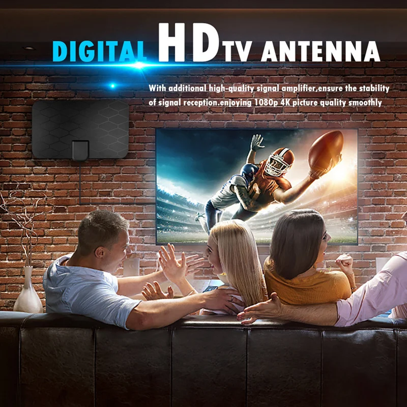 Усилитель цифровой ТВ-антенны 4K HD TV VHF UHF HEVC комнатная антенна DVB T2 для ТВ-приставки