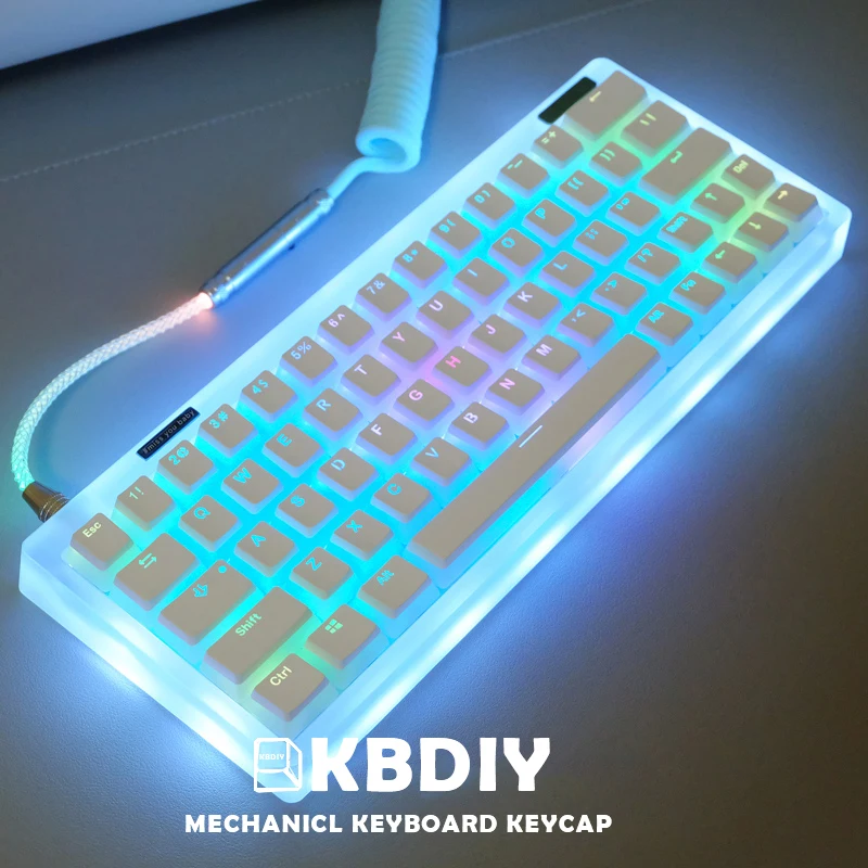 

KBDiy Желейный пудинг OEM профиль клавиатуры 110/139 клавиши PBT набор пользовательская DIY механическая клавиатура 61 68 60 черные белые RGB клавиши