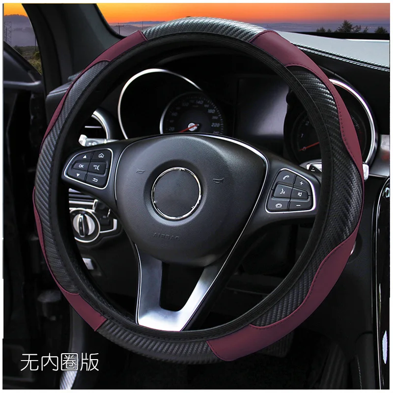 

Car Steering Wheel Cover No Inner Ring Anti Slip Steering Covers Suitable 37-38cm ACarbon Fiber Car Decoratio Car Accessories