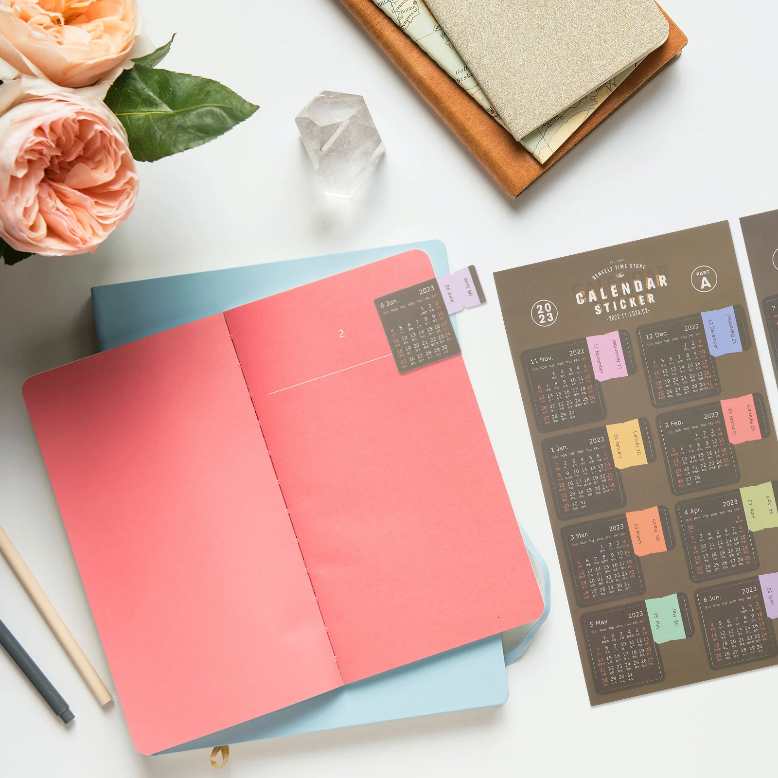 

5 Sets Adult Stickers Label Month Tabs Planner Calendar Adults Bookmark 2023 Paper