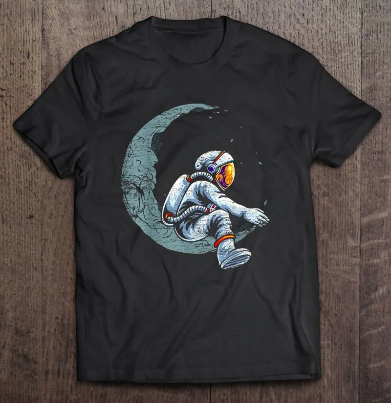 

Футболка мужская с изображением астронавта, сидящего на Луне, с коротким рукавом