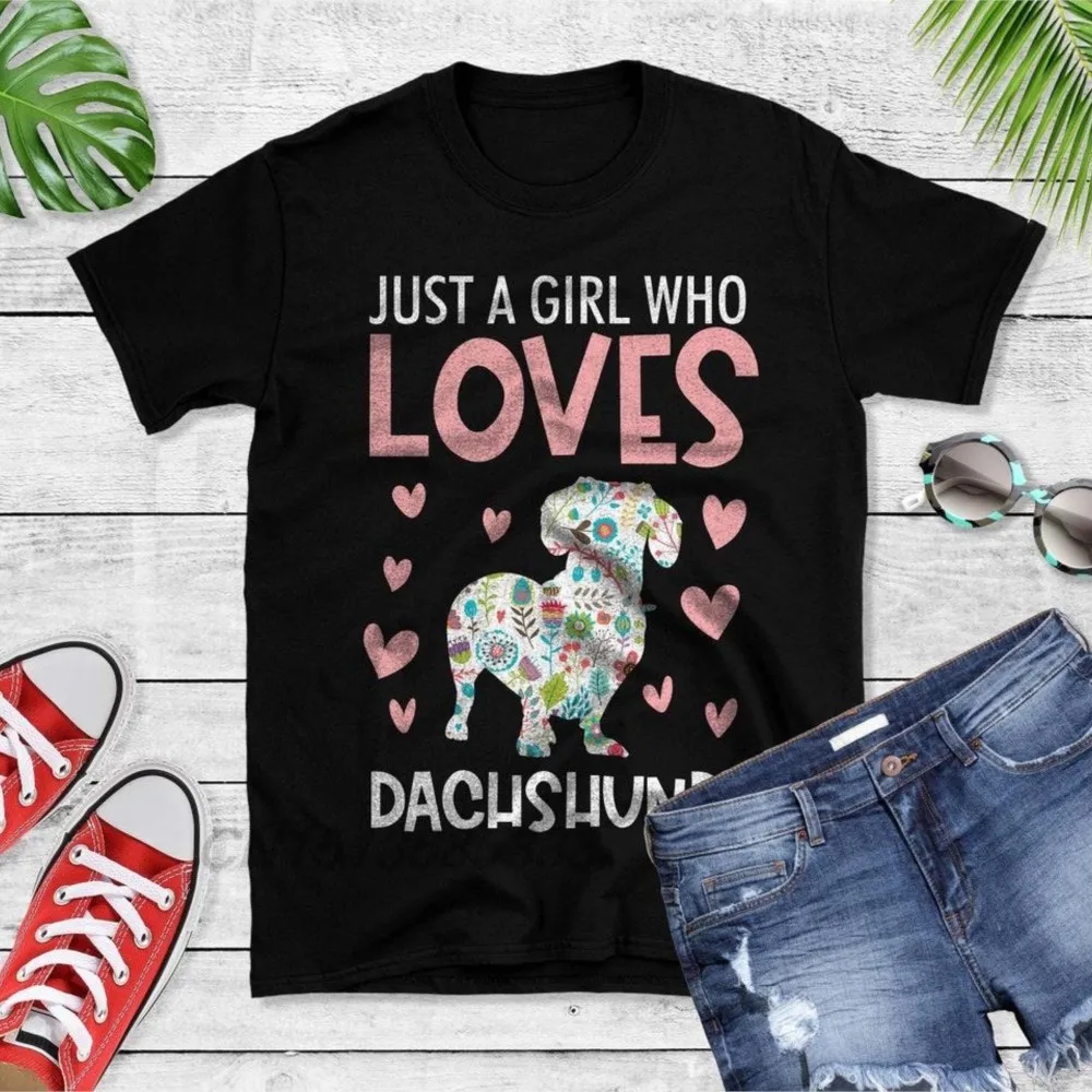 

Just A Girl Who Loves Dachshunds Unisex Printed T-shirts Trauma Llama Women Vintage T Shirt Graduation I Got My Dipllama Tees