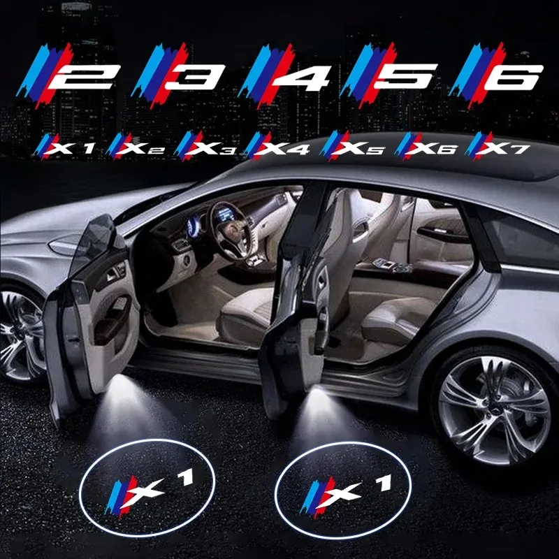 Фото Светодиодная HD-лампа-проектор для дверей автомобиля с логотипом BMW для серий 1, 2, 3, 4, 5, 7, X1, X3, X4, X5, X6, X7, F10, F20, F30, G20 №1