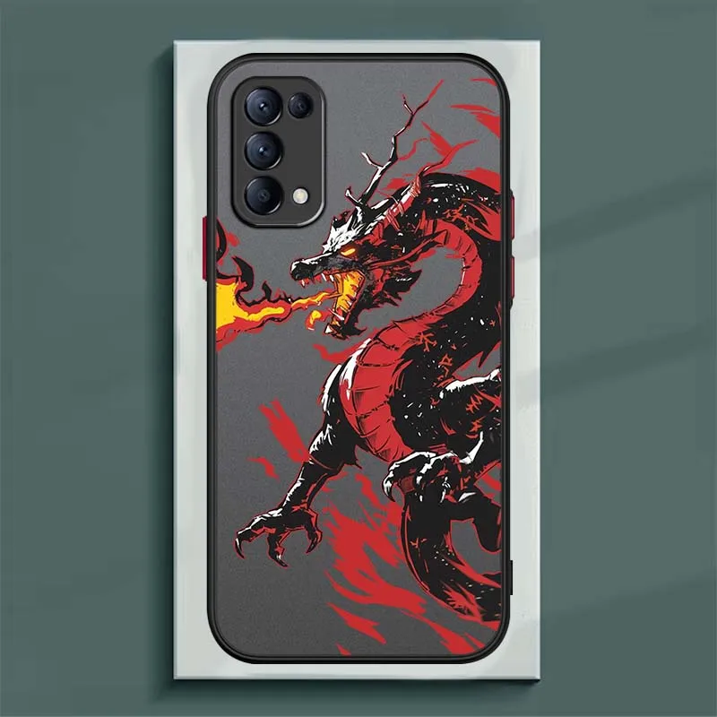 Фото Креативный чехол для телефона с дизайном дракона для OPPO Find X3 X5 Lite Pro A98 A94 A93 A78 A79 A76 A58 A57 5G, матовый полупрозрачный №4