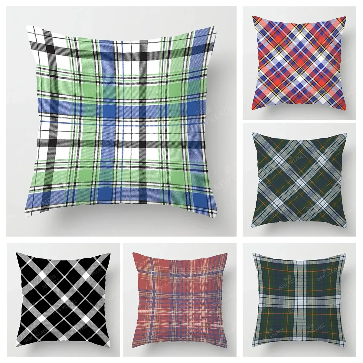 Наволочка в клетку простом стиле чехол для дивана и подушки украшение дома можно