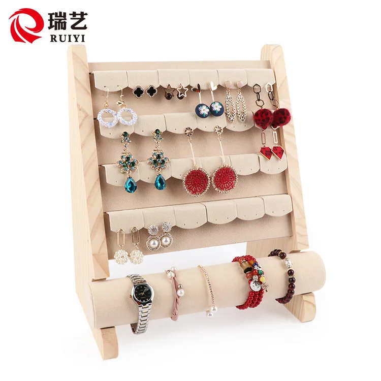 Съемный браслет с рамкой для сережек на руку веревка демонстрации