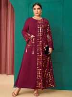 toleen women plus size large maxi dresses 2022 spring chic elegant long sleeve casual abaya evening party festival robe clothing