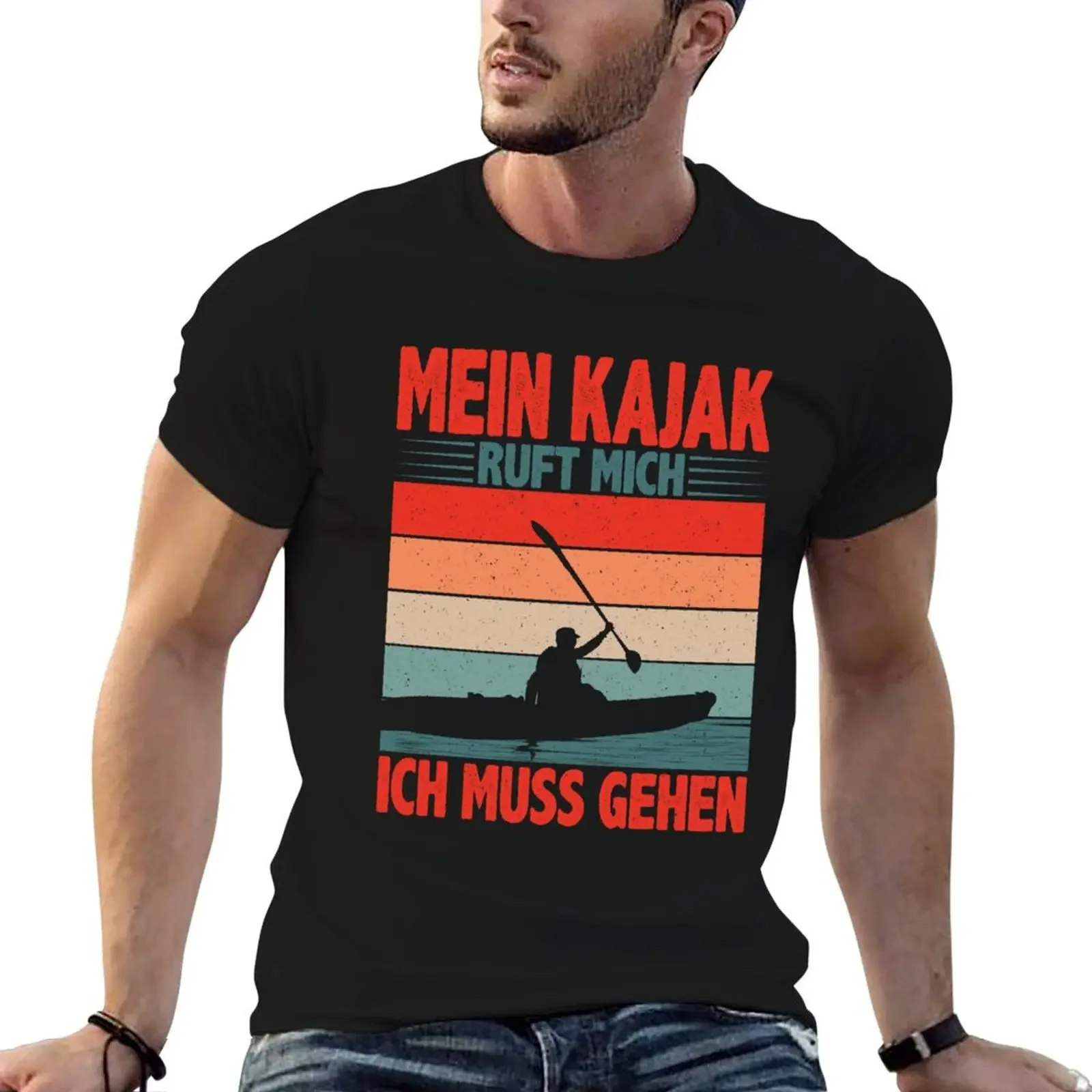 Kanu Kajak Mein ruft mich ich muss Discussion T-Shirt футболки с рисунком синие архивные большого