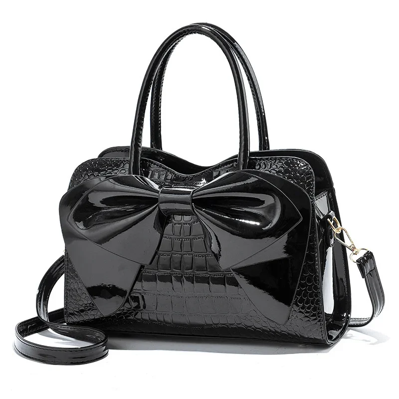 

Women's bag 2023 new bright leather handbag large capacity atmosphere fashion middle-aged one shoulder messenger