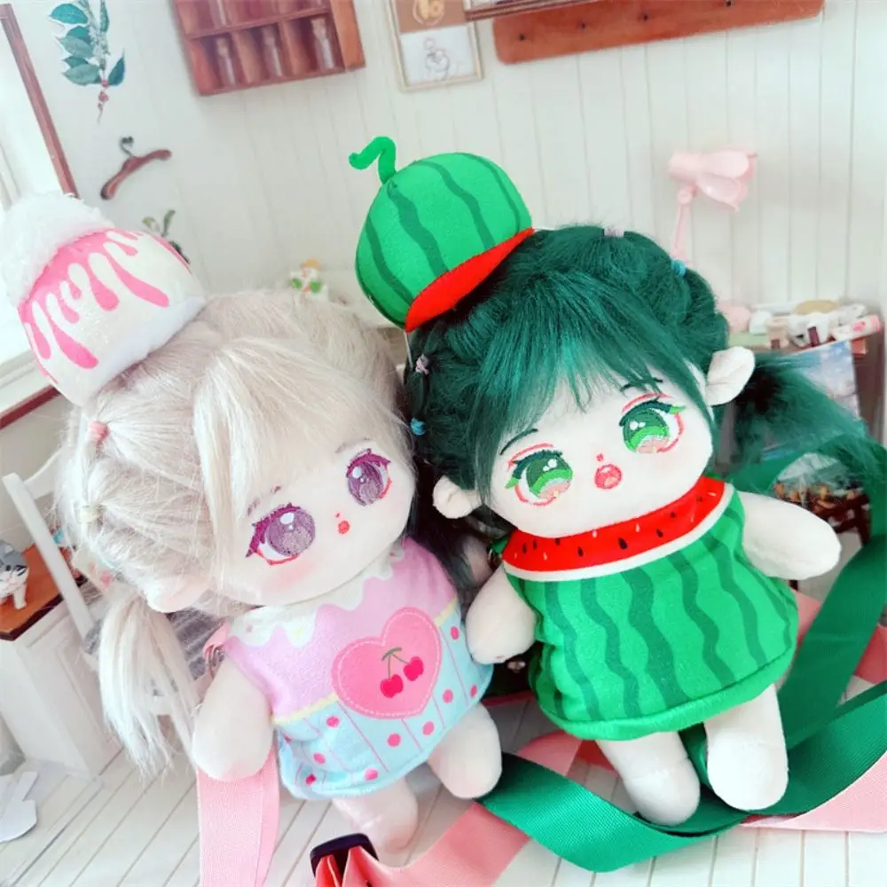 20cm Cotton Doll Cute Clothes Bodysuit Mini Doll Clothes Fruit Bags Hamburger Dresses For Cotton Stuffed Idol Doll Outfit Suit