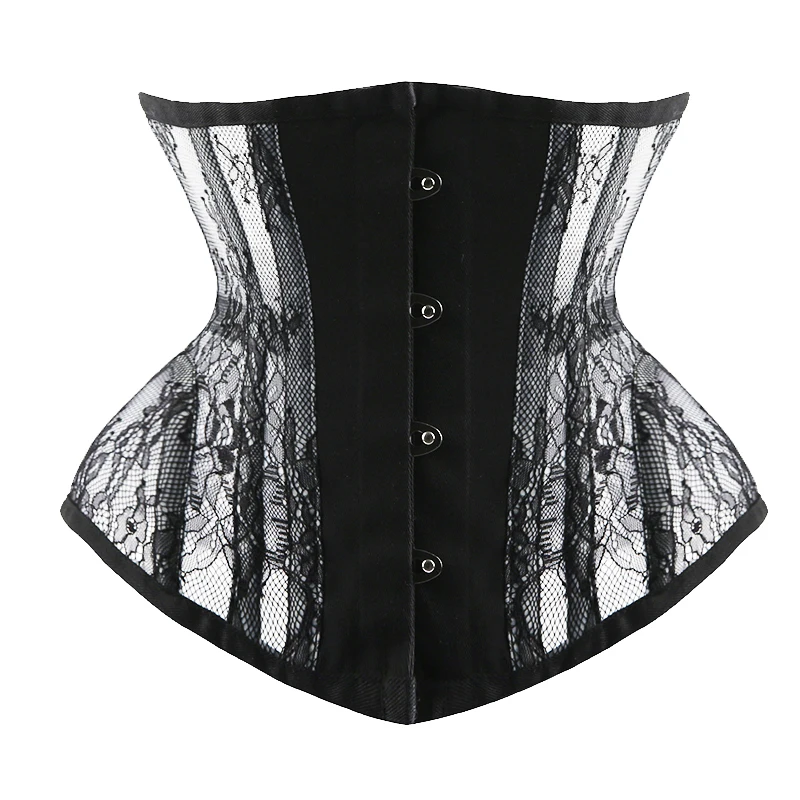 

Steel Short Corsets Gothic Bones Bustiers Torso Slimming Trainer Lace Modeling Women 14 Corset Strap Underbust Hourglass Waist