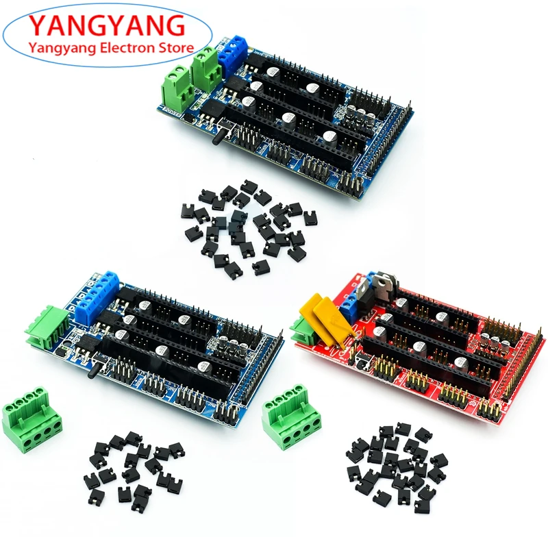

New Ramps 3D Printers Board 1.4/1.5/1.6 Expansion Control Panel with Heatsink Upgraded Ramps For Arduino Compatible 1.4 1.5 1.6
