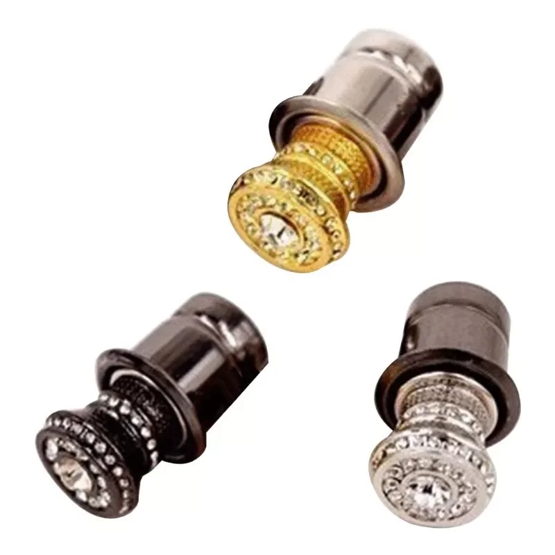 

Aluminum Car Cigarette Lighter With Small Crystal Rhinestones Auto Accessories 12V Fits Most Automotive Vehicles