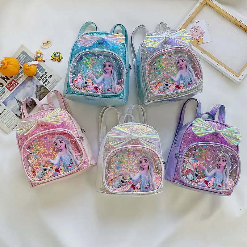 "Модная яркая школьная сумка в стиле принцессы Эльзы, женские школьные сумки, милый рюкзак для девочек с 3D рисунком, сумки для детского сада, ..."