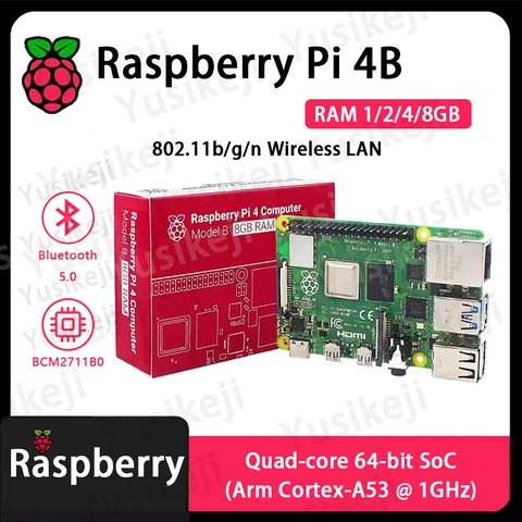 Оригинальная плата Raspberry Pi 4B  RAM 1G/2G/4G/8GB