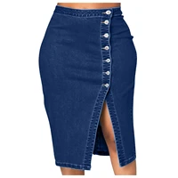 denim pencil skirt 2021 stretch classic oversized jean skirt casual blue midi skirts large puls size 4xl 5xl