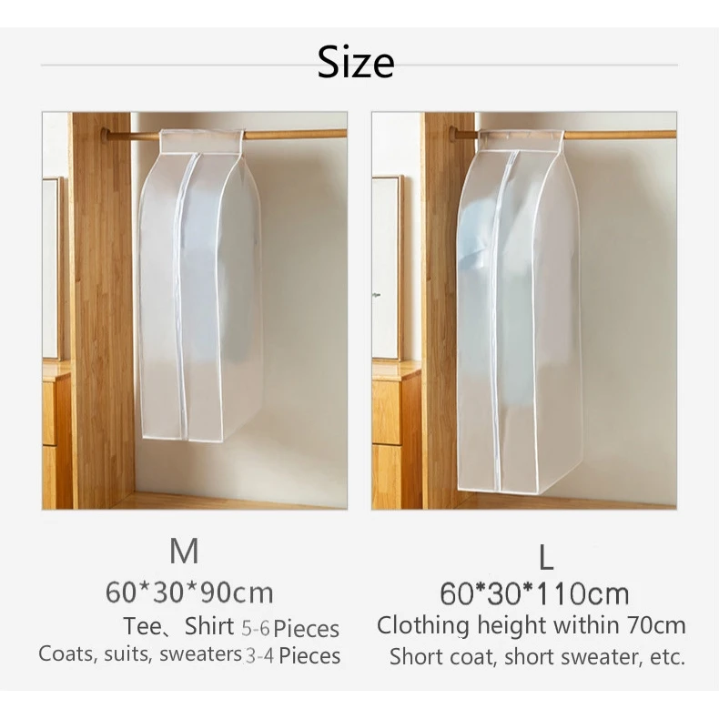 Dustproof Clothes Cover Wardrobe Hanging Organizer Storage Bags Suit Coat Dust Protector Bag for |