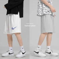 summer 2022 ice silk five point pants casual sports shorts mens large size thin pants korean version trend loose quick drying