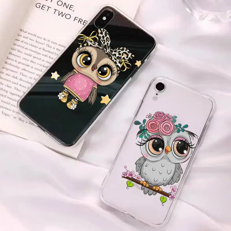 

Cute owl Phone Case For iPhone 14 13 12 11 Pro Max XS X XR SE 2020 6 7 8 Plus Mini Protective Cover