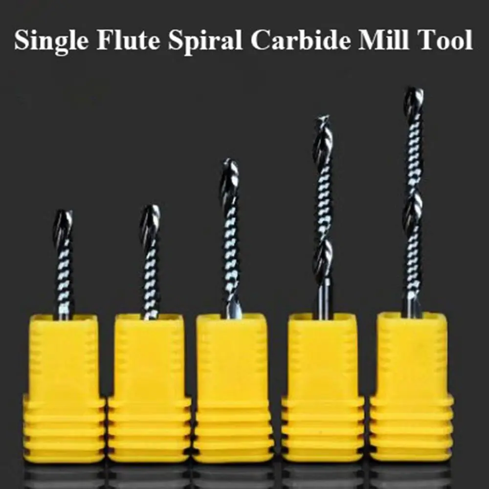 

Compound Single Flute 3.175mm For Compression Wood Mill Tool Cutters Carving Tool End Mill Cutter Spiral Carbide Cutter