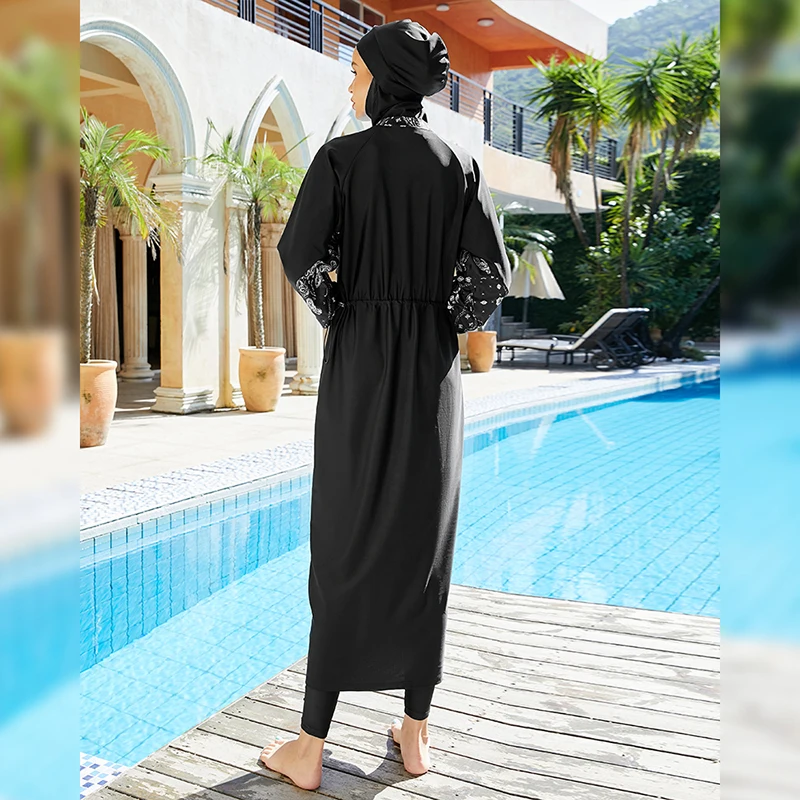 Burkini стандартное Макси-платье с полной накидкой принтом ислама Майо Буркини Abaya