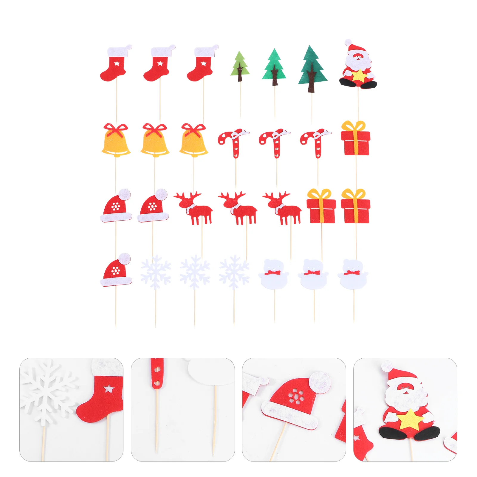 

Christmas Stylish Dessert Decoration Fruit Picks for Banquet Party Festival 28pcs
