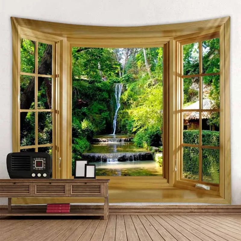 

3D гобелен с рисунком на подоконнике, пейзаж, мандала, домашний декор, художественное настенное украшение в стиле хиппи, бохо, комнатное наст...