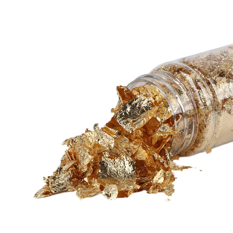 Блестки из Золотой медной фольги блестки листы в виде листьев хлопья для