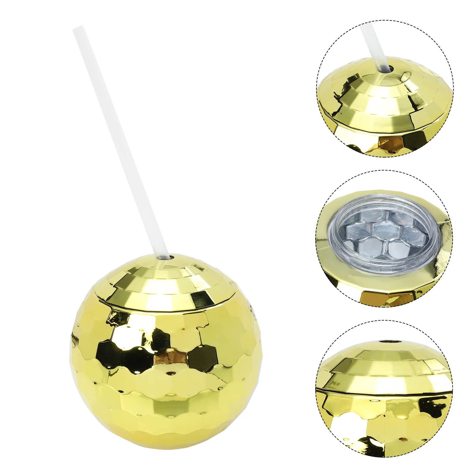 

Disco Cup Cups Cocktail Party Tumbler Straw Bar Straws Lid Drinking Drinks Glitter Mini Discothemed Decorations Accessories