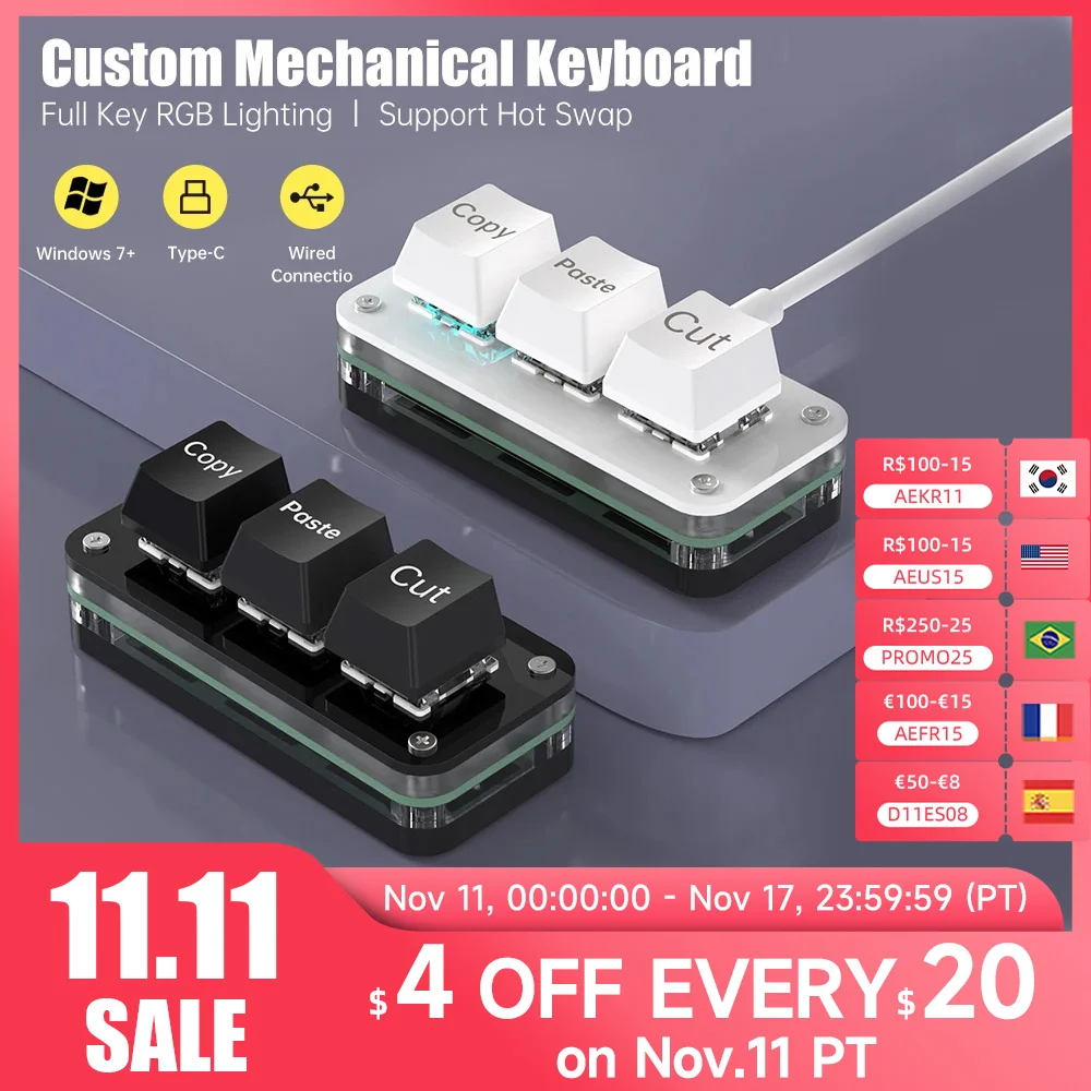 ΠΠΈΠ½ΠΈ-ΠΊΠ»Π°Π²ΠΈΠ°ΡΡΡΠ° Π΄Π»Ρ ΠΏΡΠΎΠ³ΡΠ°ΠΌΠΌΠΈΡΠΎΠ²Π°Π½ΠΈΡ ΠΌΠ°ΠΊΡΠΎΡΠΎΠ² RGB, 3 ΠΊΠ»Π°Π²ΠΈΡΠΈ ΠΠΈΠ½ΠΈ-ΠΊΠ»Π°Π²ΠΈΠ°ΡΡΡΠ° Π΄Π»Ρ ΠΏΡΠΎΠ³ΡΠ°ΠΌΠΌΠΈΡΠΎΠ²Π°Π½ΠΈΡ ΠΌΠ°ΠΊΡΠΎΡΠΎΠ² RGB, 3 ΠΊΠ»Π°Π²ΠΈΡΠΈ