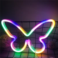 creative led butterfly neon lamp usb animal logo night lights home bedroom decoration hanging light birthday party atmosphere