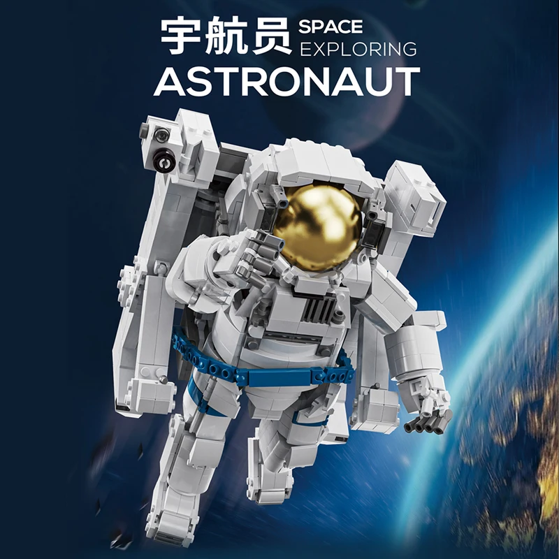 

MOC Spaceman Astronaut Block Modular Building Brick DIY Mechanical Exploring Astronaut Adventure Brick Model Toys Children Gifts