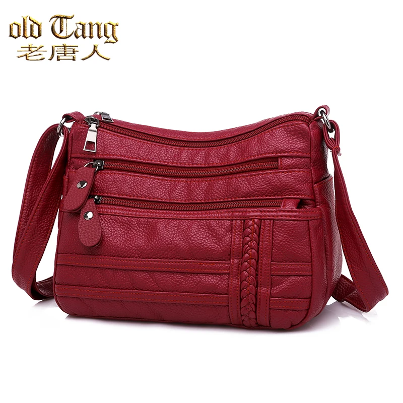 

Fashion Women Bag Soft Leather Shoulder Bags for Women 2021 Multi-layer Crossbody Bag Quality Small Bag Brand Red Handbag Purses