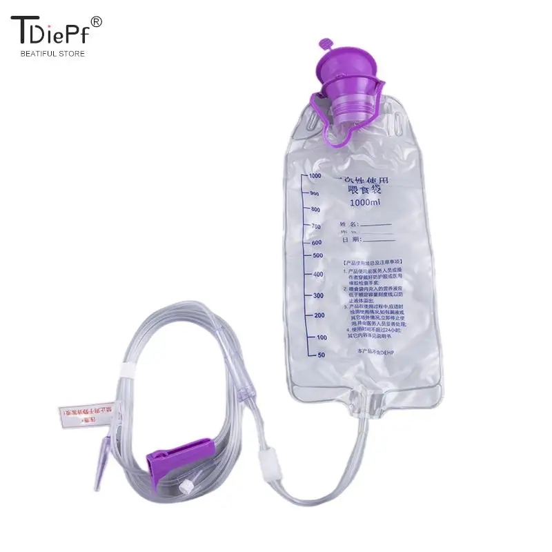 

1000ML Nasal Feeding Nutrient Gravity Pump Transparent Tube Bag Medical Plastic Feeding Bag Enteral Nutrition Supply Bag