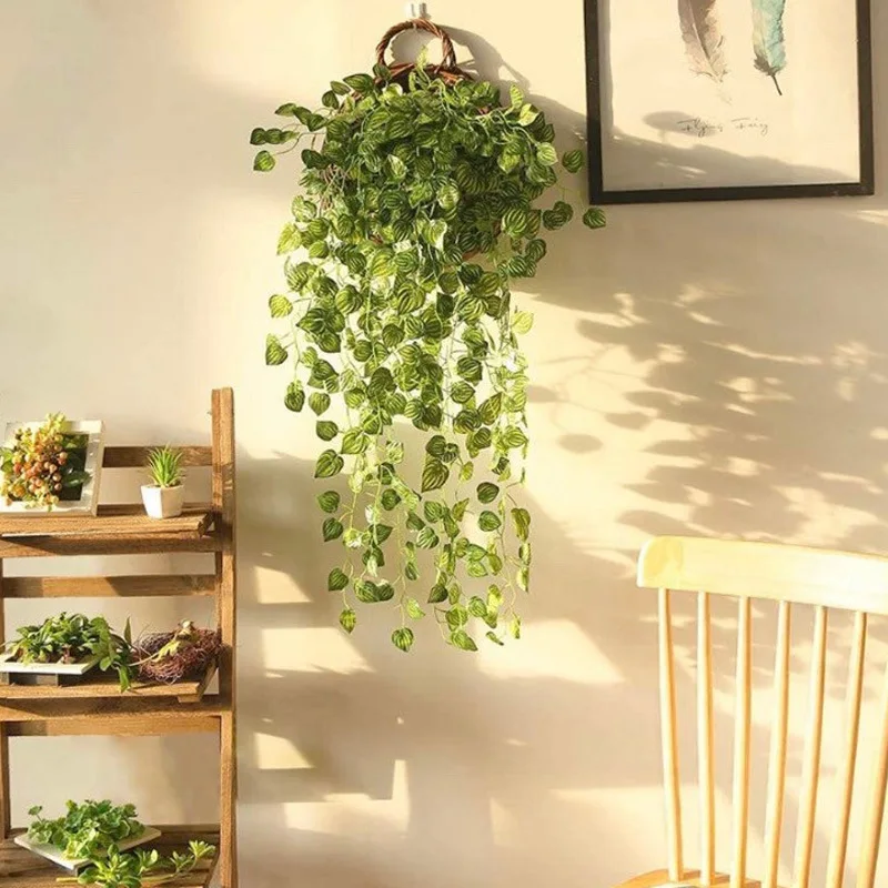 

90CM Artificial Plants Wall Hanging Home Decor Green Vines Creeper Ivy Garland Simulation Plant Flower Wedding Party Room Decor