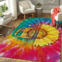 hippie tie dye area rug 3d print room mat floor anti slip carpet home decoration themed living room carpet 3