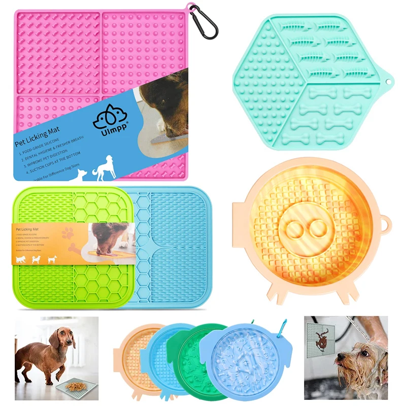 

Ulmpp Dog Feeding Lick Mat Pet Food Slow Feeder Pad Bowl Cat Treat Dispenser Supplies For Pet Calming Anxiety Relief Training