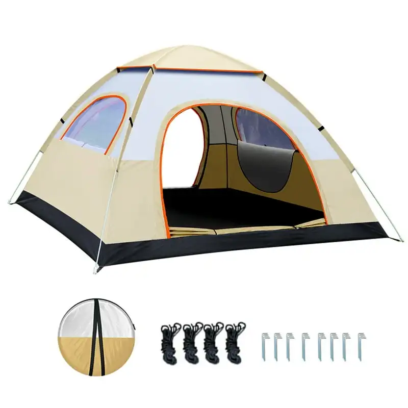 

Dome Tent Automatic Camping Tent with Carring Bag, Yellow Camping fire pit portable Propane Camping equipment Gas can spout Alco