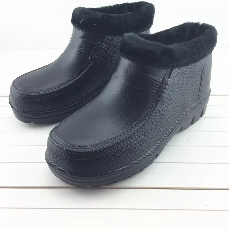 

Waterproof Shoes Thick Man Non-slip Lightweight Woman EVA Integrated Garden Kitchen Warm Foam Rain Boots Labor Protection Shoes
