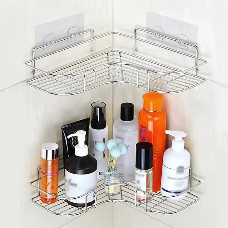 

Wall Mounted Adhesive Hook Under Wire Shelf Rack Hanger Holder Clamp Organizer bathroom shelves bathroom organization